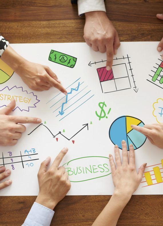 Business people analyzing the business strategy Business people analyzing the business strategy